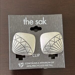 The Sak Geometric Silver Clip Earrings